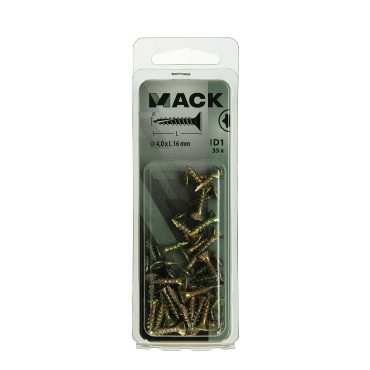 Chargez l'image dans la visionneuse de la galerie, Mack 1017292 - spaanplschr.vzkop-zelfb. geelverz. 35 st 4,0 x 16 mm | 10 stuks