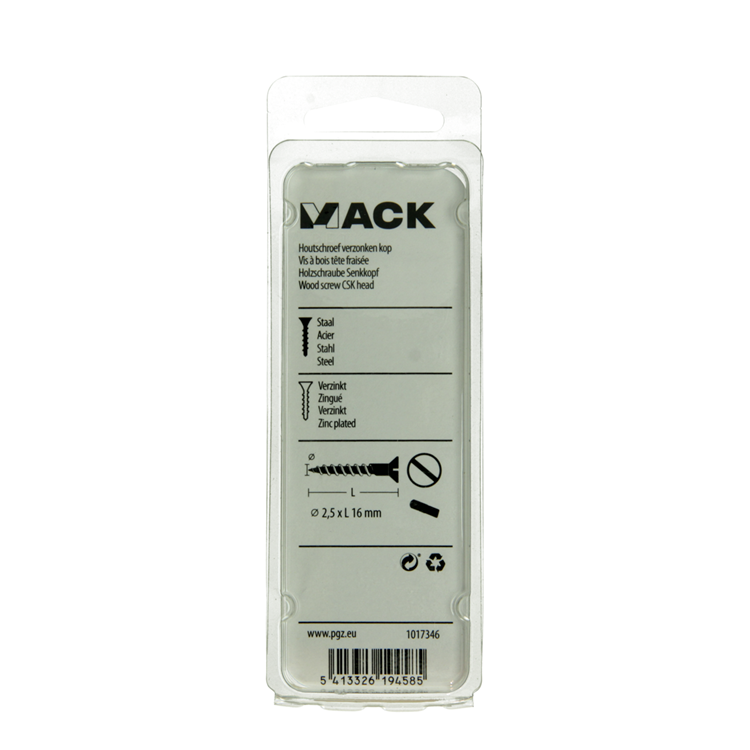Afbeelding laden in galerijviewer, Mack 1017346 - houtschroef verzonken kop verz28 st 2,5 x 16 mm | 10 stuks