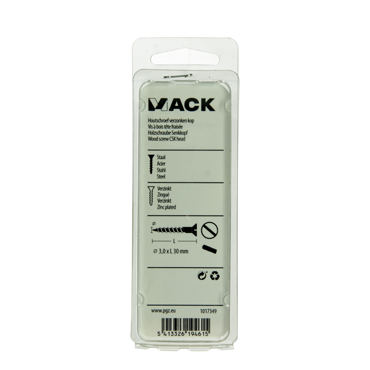 Afbeelding laden in galerijviewer, Mack 1017349 - houtschroef verzonken kop verz24 st 3,0 x 30 mm | 10 stuks
