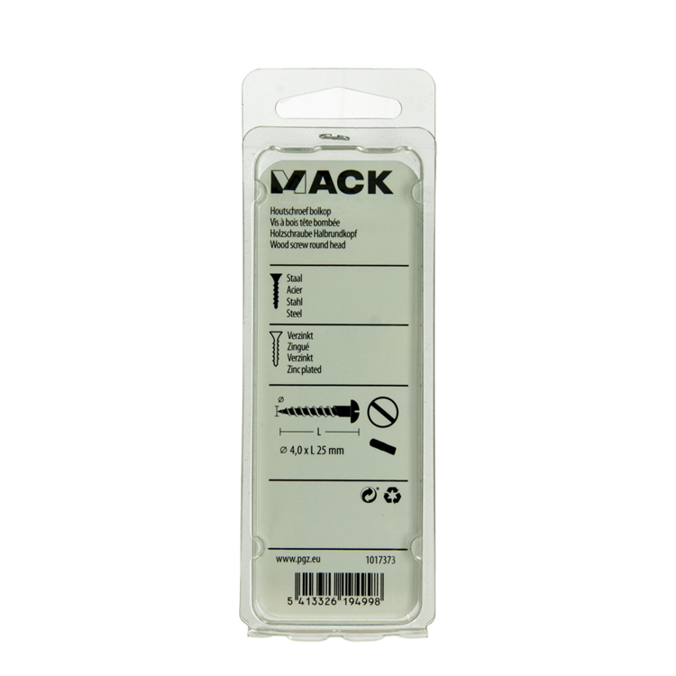 Afbeelding laden in galerijviewer, Mack 1017373 - houtschroef bolkop staal verzinkt 14 st 4,0 x 25 mm | 10 stuks