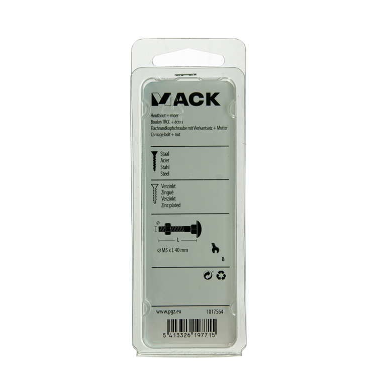 Afbeelding laden in galerijviewer, Mack 1017564 - houtbout + moer staal verzinkt10 st m5 x 40 mm | 5 stuks
