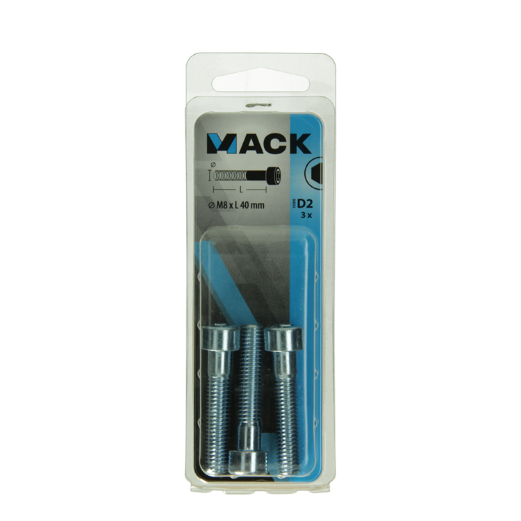 Afbeelding laden in galerijviewer, Mack 1017654 - binnenzeskant bout cyl.kop verz. 3 st m8 x 40 mm | 10 stuks