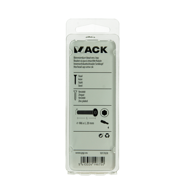 Afbeelding laden in galerijviewer, Mack 1017658 - binnenzeskant bout verz. kop verz. 7 st m6x20 | 10 stuks