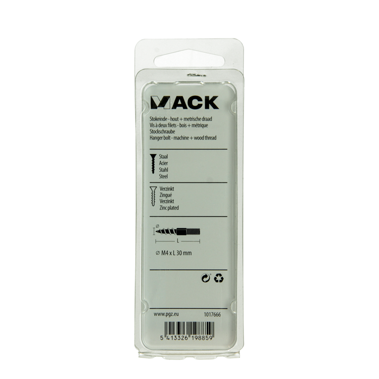 Afbeelding laden in galerijviewer, Mack 1017666 - stokeinde hout + metr. draad verz. 8 st m4x30 | 10 stuks