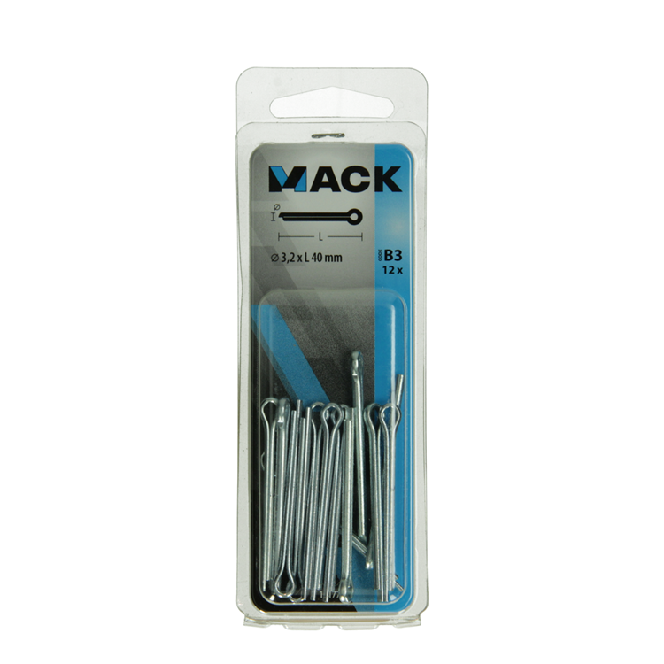 Afbeelding laden in galerijviewer, Mack 1017765 - splitpen staal verzinkt 12 st 3,2 x 40 mm | 10 stuks
