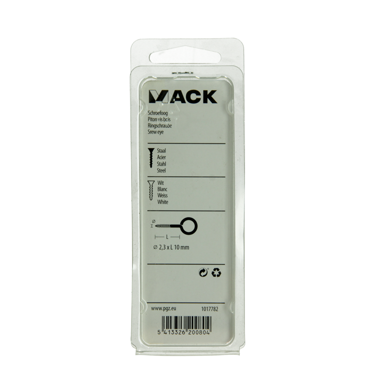 Afbeelding laden in galerijviewer, Mack 1017782 - schroefoog staal wit 10 st 2,3 x 10 mm | 10 stuks