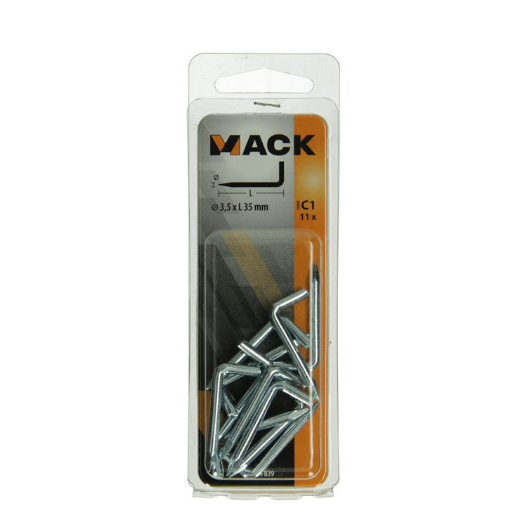 Afbeelding laden in galerijviewer, Mack 1017839 - puntduim staal verzinkt 11 st 3,5 x 35 mm | 10 stuks