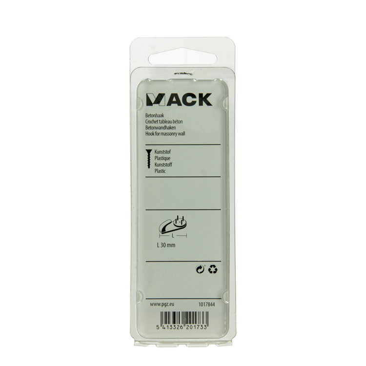 Afbeelding laden in galerijviewer, Mack 1017844 - betonhaak kunststof 4st 30mm | 10 stuks