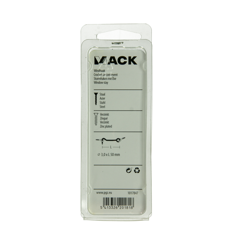 Afbeelding laden in galerijviewer, Mack 1017847 - windhaak staal verzinkt 2 st 3,0 x 50 mm | 10 stuks