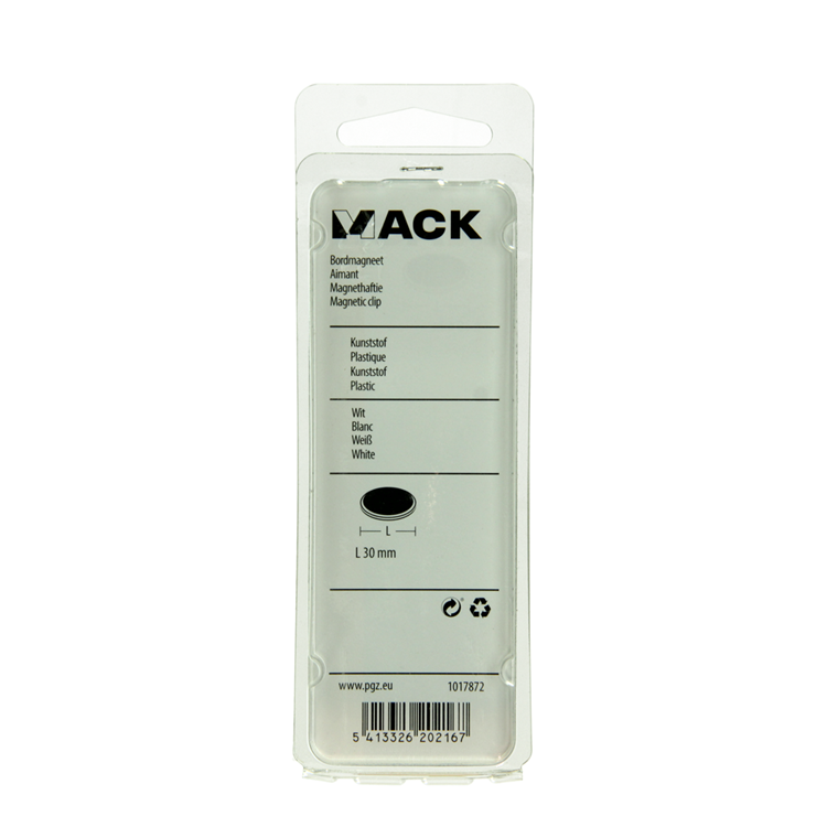 Afbeelding laden in galerijviewer, Mack 1017872 - bordmagneet kunststof wit 4 st30 mm | 10 stuks