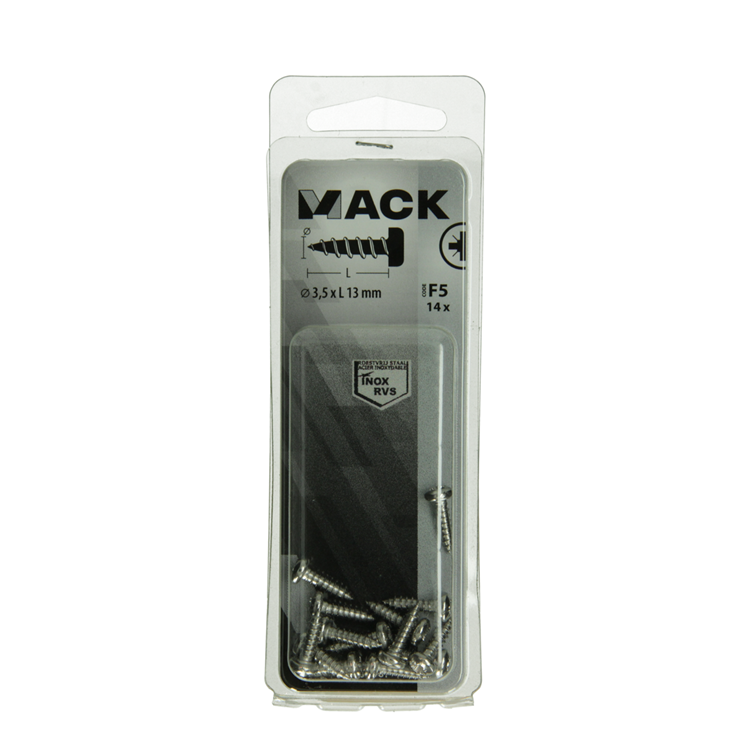 Afbeelding laden in galerijviewer, Mack 1019781 - zelftappende schroef cyl.kop a2 14 st 3,5 x 13 mm | 10 stuks