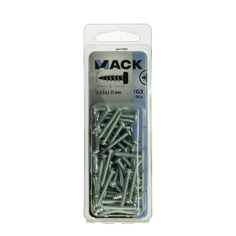 Chargez l'image dans la visionneuse de la galerie, Mack 1018061 - zelftappende schroef cylkop verz. 56 st 3,5 x 25 mm | 5 stuks