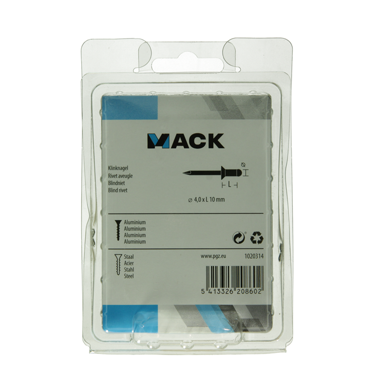 Afbeelding laden in galerijviewer, Mack 1020314 - 100 blindnieten alu 4,0x10mm | 5 stuks