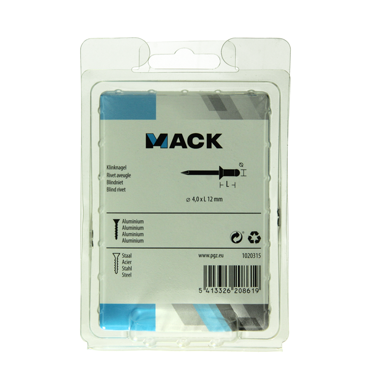 Afbeelding laden in galerijviewer, Mack 1020315 - 80 blindnieten alu 4,0x12mm | 5 stuks