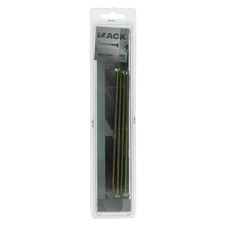 Afbeelding laden in galerijviewer, Mack 1006983 - spaanplschrf. vzkop-zelfb geelverzinkt 4st 6 x 160mm | 10 stuks