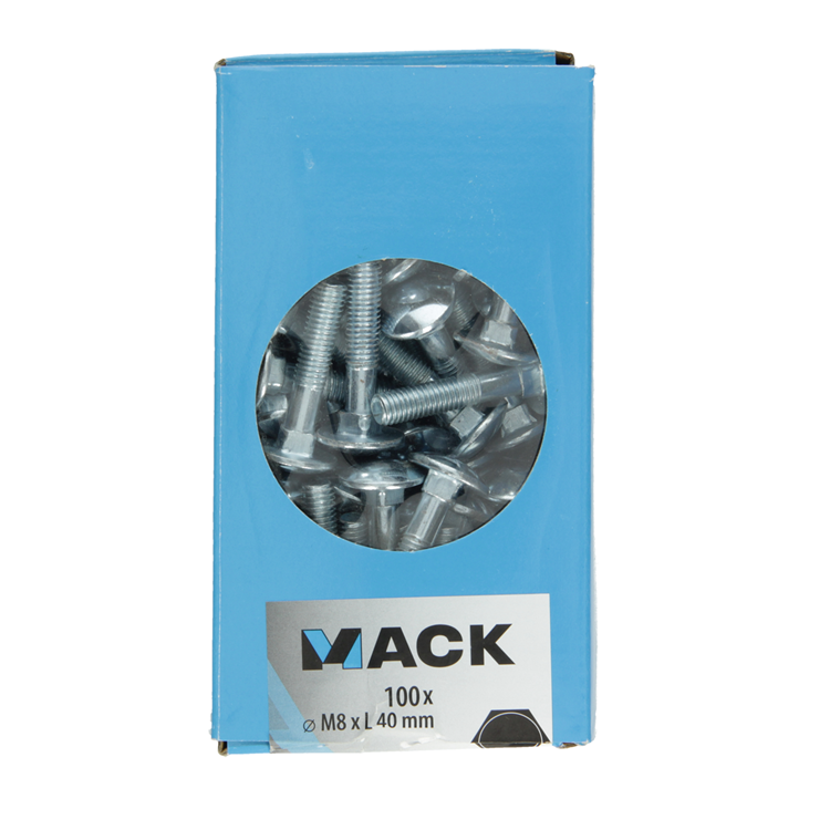 Afbeelding laden in galerijviewer, Mack 1007059 - houtbout + moer verzinkt 100 st 8 x 40 mm | 4 stuks
