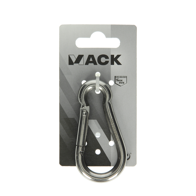 Afbeelding laden in galerijviewer, Mack 1008440 - 1 karabijnhaak + veer 8 x 80mm inox | 10 stuks