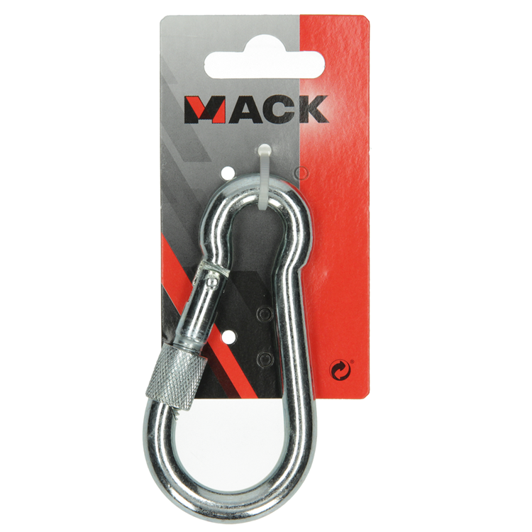 Afbeelding laden in galerijviewer, Mack 1008447 - 1 karabijnhaak + borgsl. 10 x 100mm verzinkt | 10 stuks