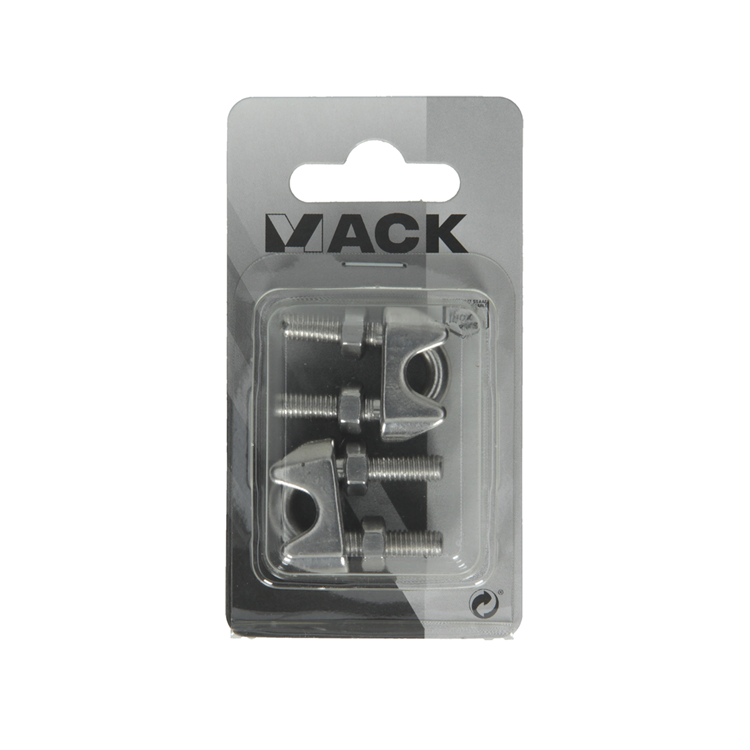 Afbeelding laden in galerijviewer, Mack 1008450 - 2 staaldraadklemmen 6-8mm inox | 10 stuks