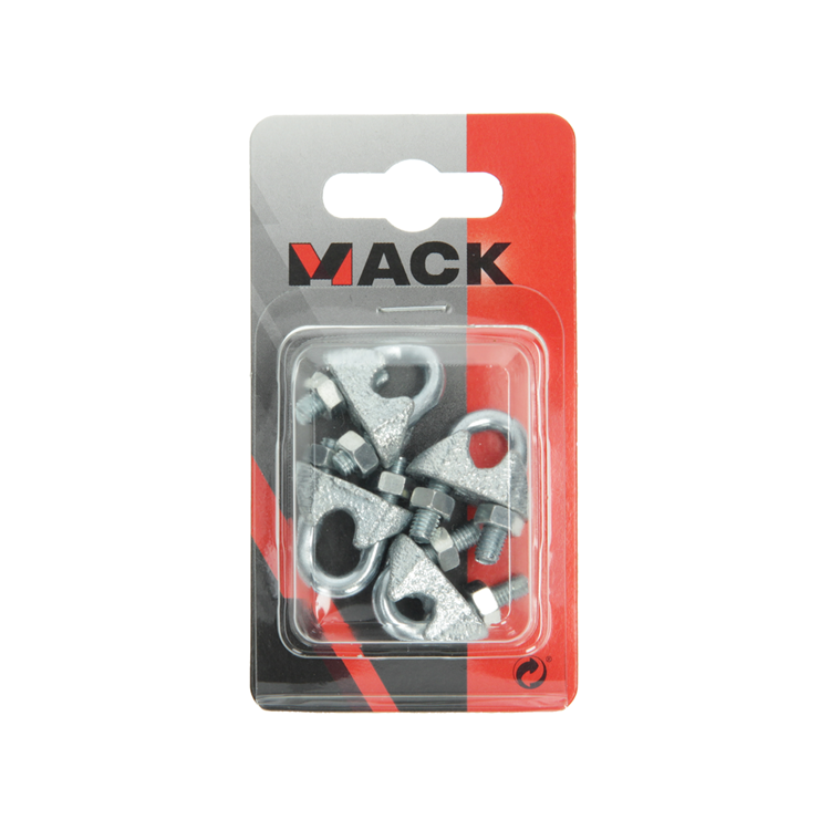 Afbeelding laden in galerijviewer, Mack 1008454 - 4 staaldraadklemmen 6mm verzinkt | 10 stuks