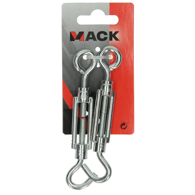 Laden Sie das Bild in Galerie -Viewer, Mack 1008458 - 2 spanners oog + haak m6 x 60mm verzinkt | 10 stuks