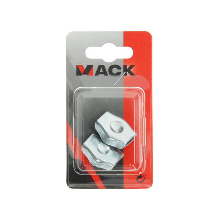 Afbeelding laden in galerijviewer, Mack 1008518 - 2 staaldraadklemmen 5mm simplex verzinkt | 10 stuks