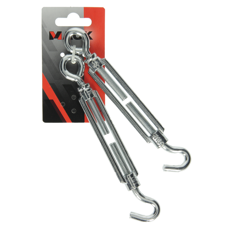 Afbeelding laden in galerijviewer, Mack 1008541 - 2 spanners oog + haak m8 x 110mm verzinkt | 10 stuks