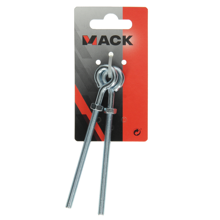 Afbeelding laden in galerijviewer, Mack 1008550 - 2 oogbouten + moer m6 x 100mm verzinkt | 10 stuks