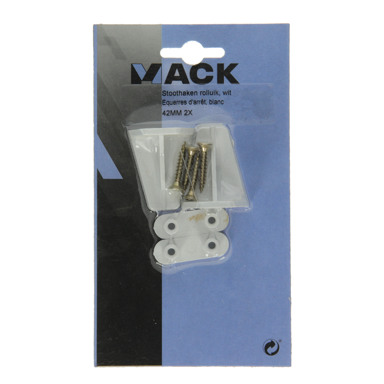 Laden Sie das Bild in Galerie -Viewer, Mack 1010114 - 2 stoothaken trapezium voor rolluik wit 42mm | 10 stuks