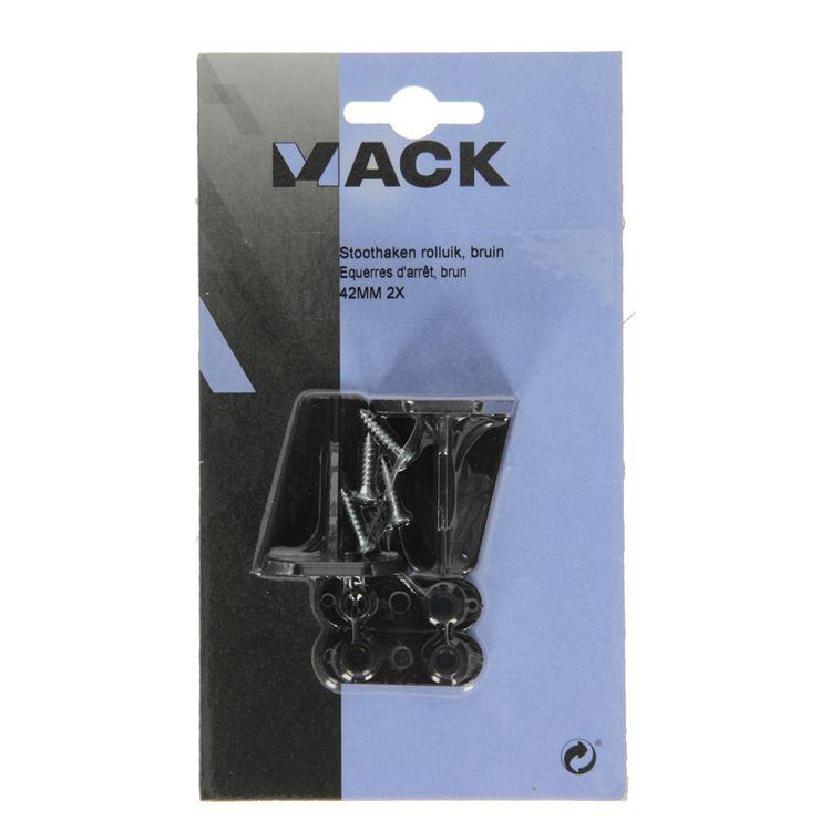 Afbeelding laden in galerijviewer, Mack 1010115 - 2 stoothaken trapezium voor rolluik bruin 42mm | 10 stuks