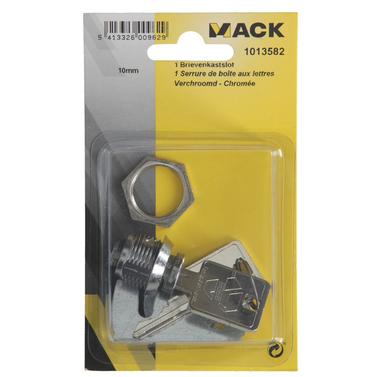 Afbeelding laden in galerijviewer, Mack 1013582 - 1 brievenkastslot verchroomd 13mm | 5 stuks