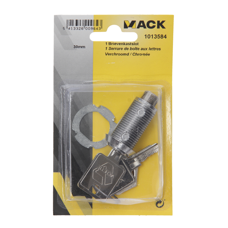 Afbeelding laden in galerijviewer, Mack 1013584 - 1 brievenkastslot verchroomd 32mm | 5 stuks