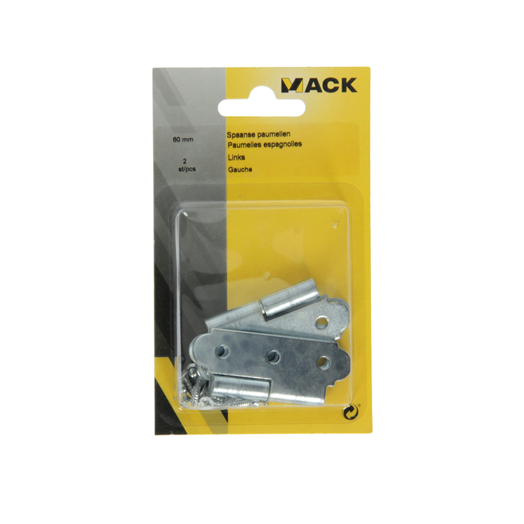 Afbeelding laden in galerijviewer, Mack 1013255 - 2 spaanse paumellen links verzinkt h 60 x b 40 mm | 5 stuks