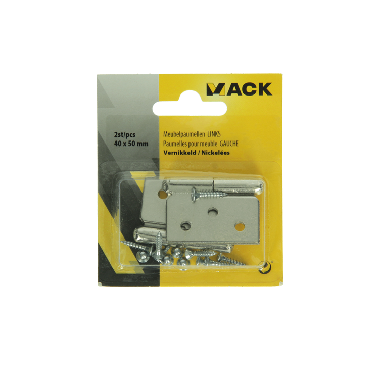 Afbeelding laden in galerijviewer, Mack 1013350 - 2 meubelpaumellen links vernikkeld h 40 x b 50 mm | 5 stuks