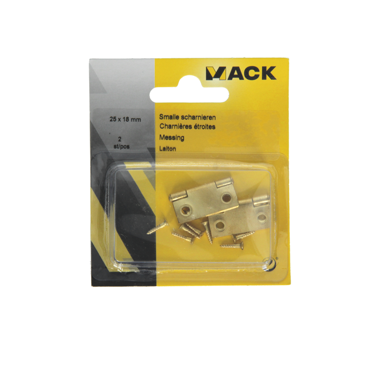 Afbeelding laden in galerijviewer, Mack 1013502 - 2 smalle scharnieren messing h 25 x b 18 mm | 5 stuks