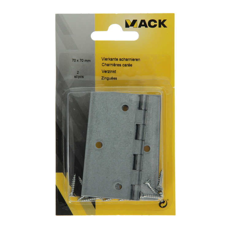 ギャラリービューアに画像をロードする, Mack 1013326 - 2 vierkante scharnieren verzinkt h 70 x b 70mm | 5 stuks