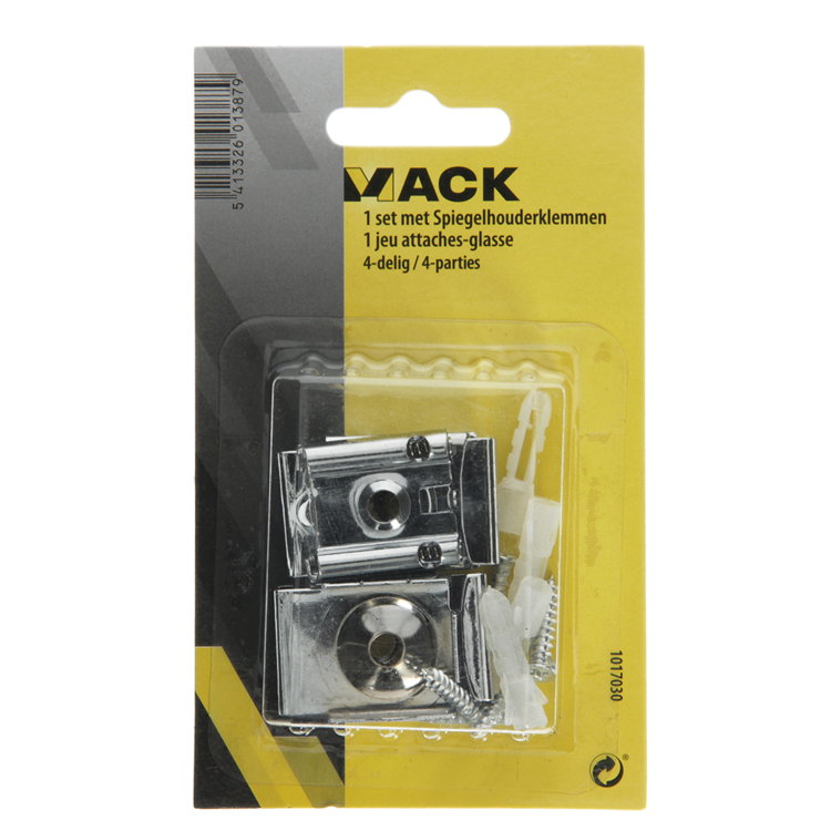 Afbeelding laden in galerijviewer, Mack 1017030 - 1 set spiegelhouderklemmen 4-delig | 5 stuks