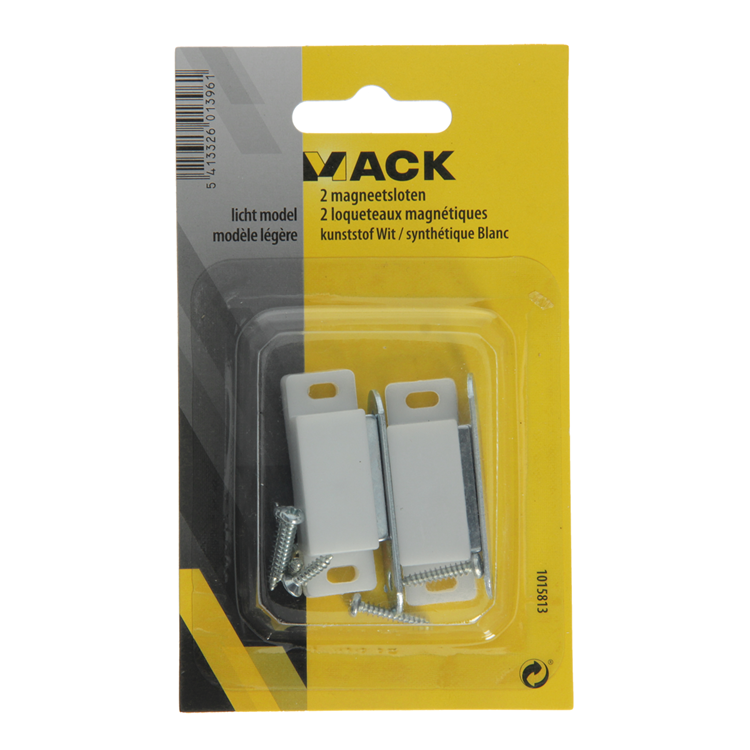 Afbeelding laden in galerijviewer, Mack 1015813 - 2 magneetsloten, licht model, kunststof wit | 10 stuks