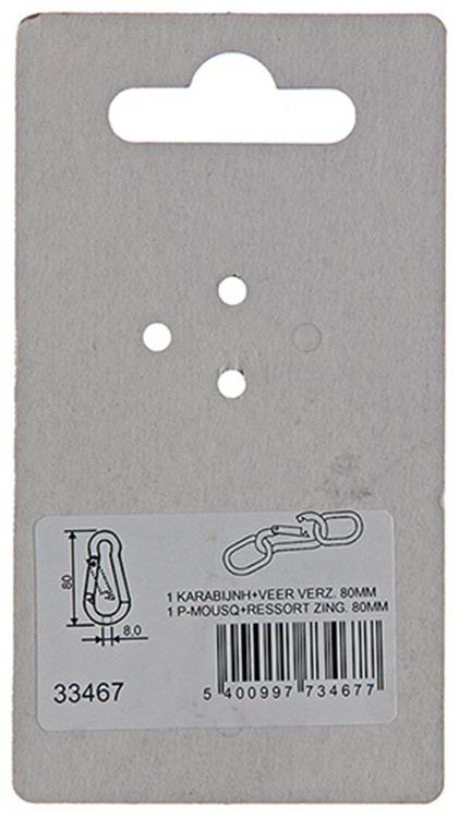 Chargez l'image dans la visionneuse de la galerie, Mack 1008437 - 1 karabijnhaak + veer 8 x 80mm verzinkt | 10 stuks