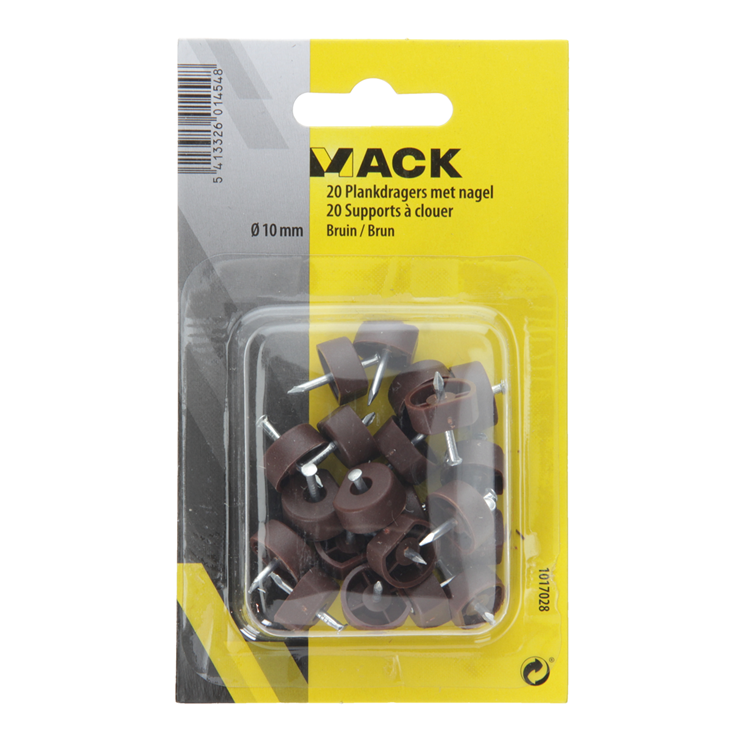 Afbeelding laden in galerijviewer, Mack 1017028 - 20 plankdragers met nagel bruin | 5 stuks