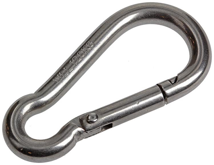 Afbeelding laden in galerijviewer, Mack 1008439 - 1 karabijnhaak + veer 6 x 60mm inox | 10 stuks