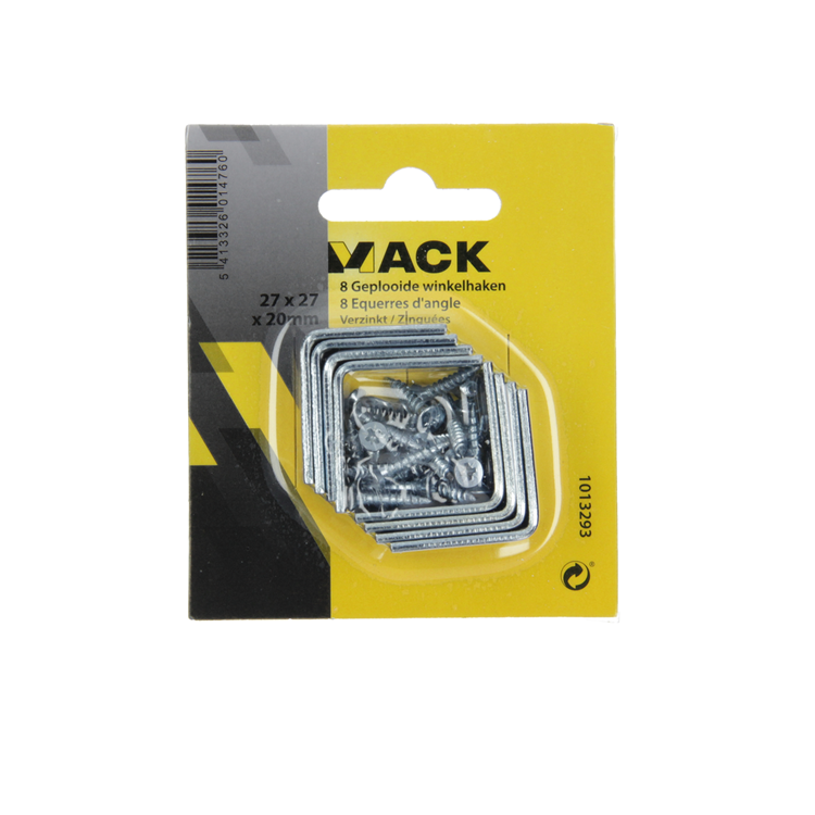 Chargez l'image dans la visionneuse de la galerie, Mack 1013293 - 8 stoelwinkelhaken verzinkt 27x27x20x2mm | 10 stuks