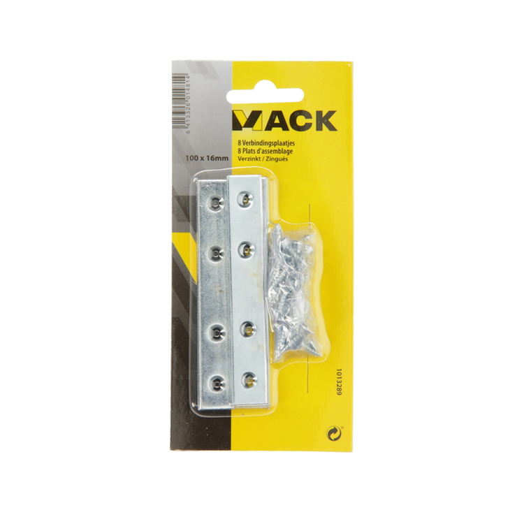 Afbeelding laden in galerijviewer, Mack 1013289 - 8 verbindingsplaten verzinkt 100x16mmx2mm | 10 stuks