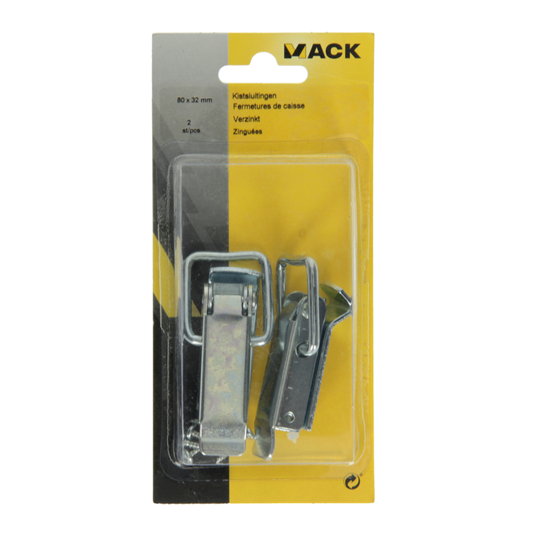 Afbeelding laden in galerijviewer, Mack 1013343 - 2 kistsluitingen verzinkt 80x32mm | 5 stuks