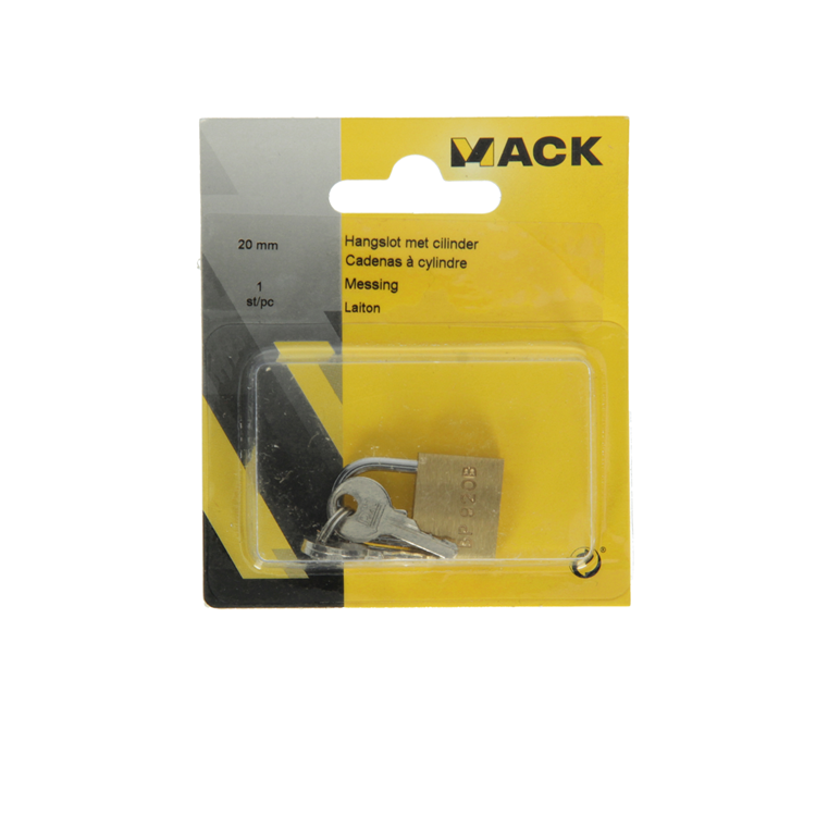 Afbeelding laden in galerijviewer, Mack 1014071 - hangslot met cilinder messing 20 mm | 10 stuks