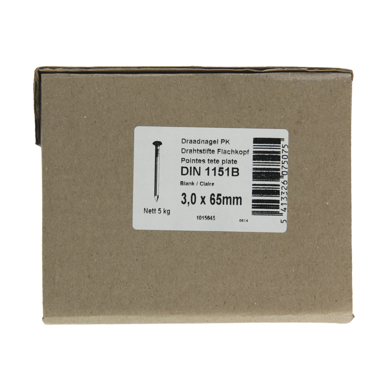 Afbeelding laden in galerijviewer, 1015645 - doos 5 kg. nagels platte kop 3,0x65 mm | 3 stuks
