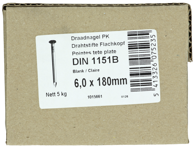 Afbeelding laden in galerijviewer, 1015661 - doos 5 kg. nagels platte kop 6,0x180 mm | 3 stuks