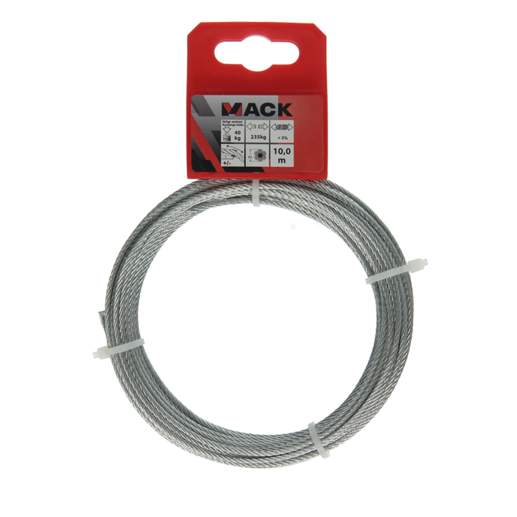 Afbeelding laden in galerijviewer, Mack 1013613 - verzinkte staalkabel 6x7 10m b:200kg 2mm2mm wll 45 kg din | 10 stuks