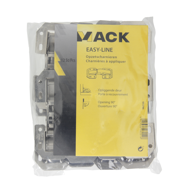 Afbeelding laden in galerijviewer, Mack 1013705 - 12 opzetveerscharnieren vernikkeld easy-line | 5 stuks