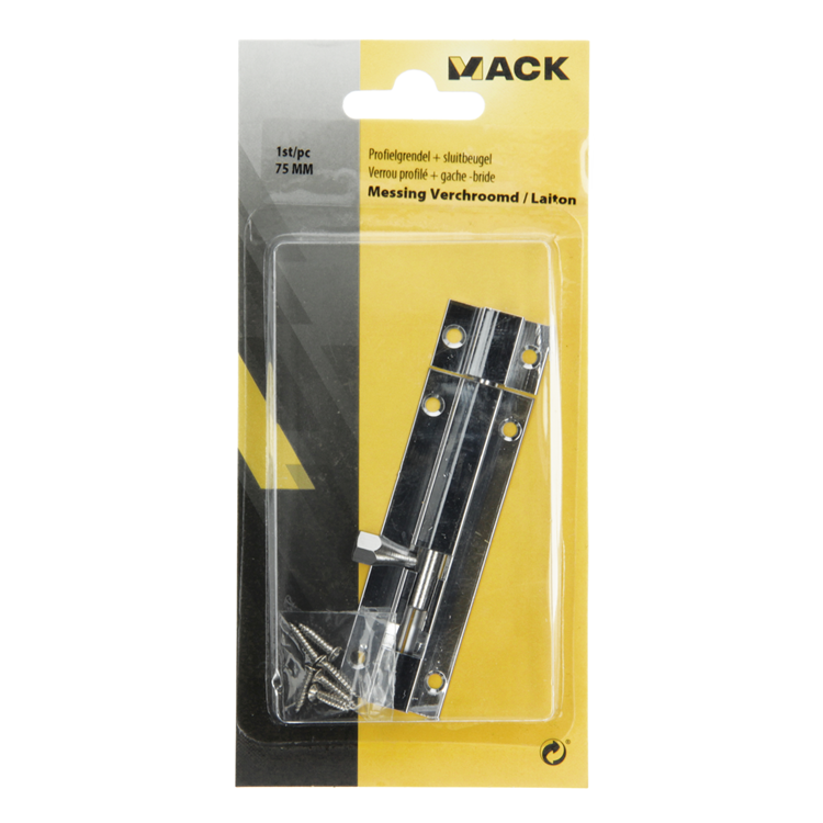 Afbeelding laden in galerijviewer, Mack 1013685 - 1 schuifgrendel messing verchroomd a 75 - b 16 mm | 5 stuks